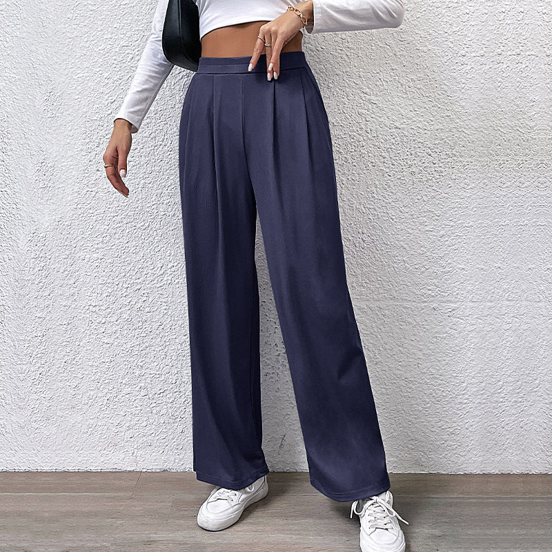 Damen Palazzo-Hose Hochtaillier Falten
