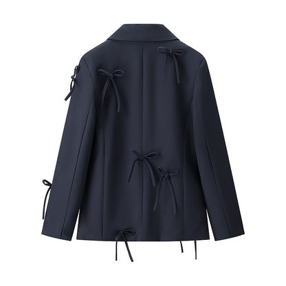 Damen Blazerjacke Dekoratives Bindendetail