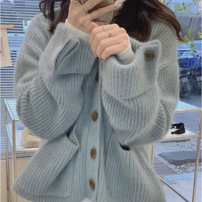 Damen Grobstrickcardigan mit Taschen Eveloria - Eveloria