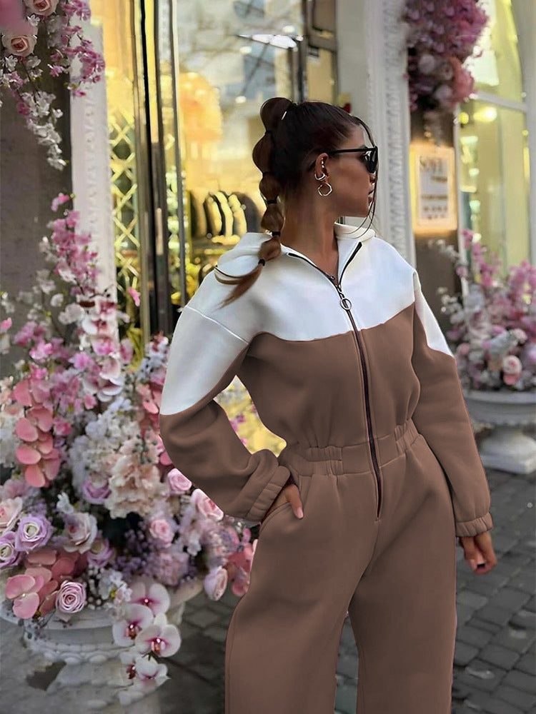 Damen Sport Jogginganzug Farbige Einsätze Eveloria