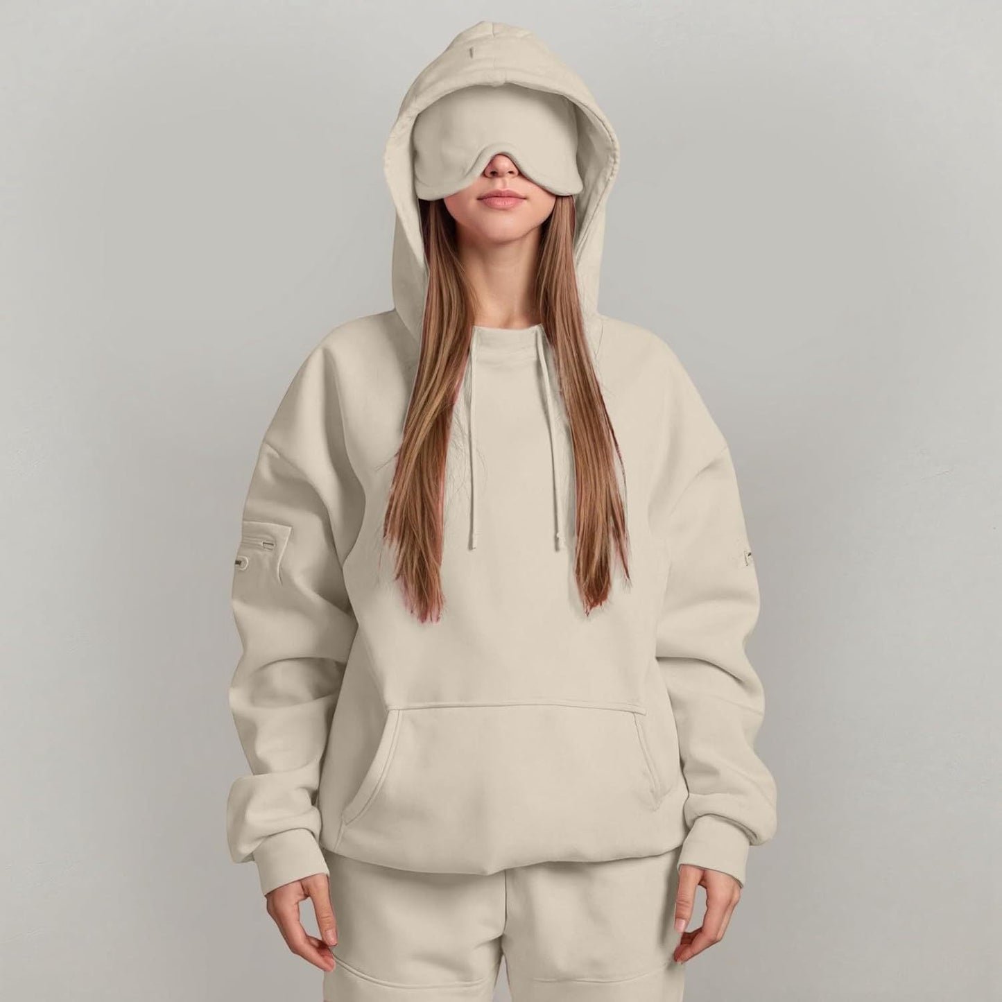 Damen Kapuzenpullover mit Schlafmaske