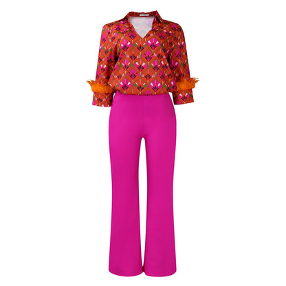Damen Ensemble Floralmuster Elegant