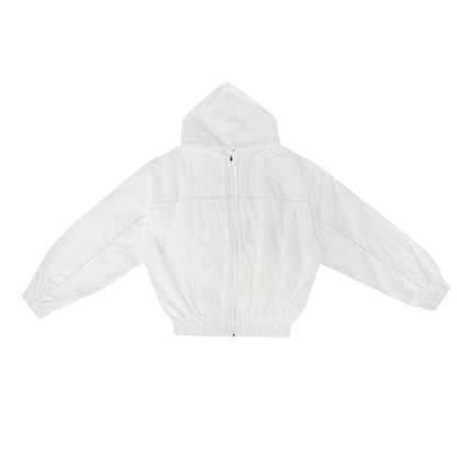 Damen Windbreaker-Jacke Leicht Kapuze Kängurutasche Eveloria