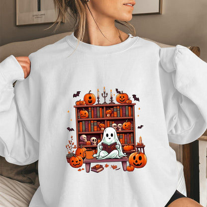 Damen Sweatshirt Herbst Grusel Puffärmel Eveloria
