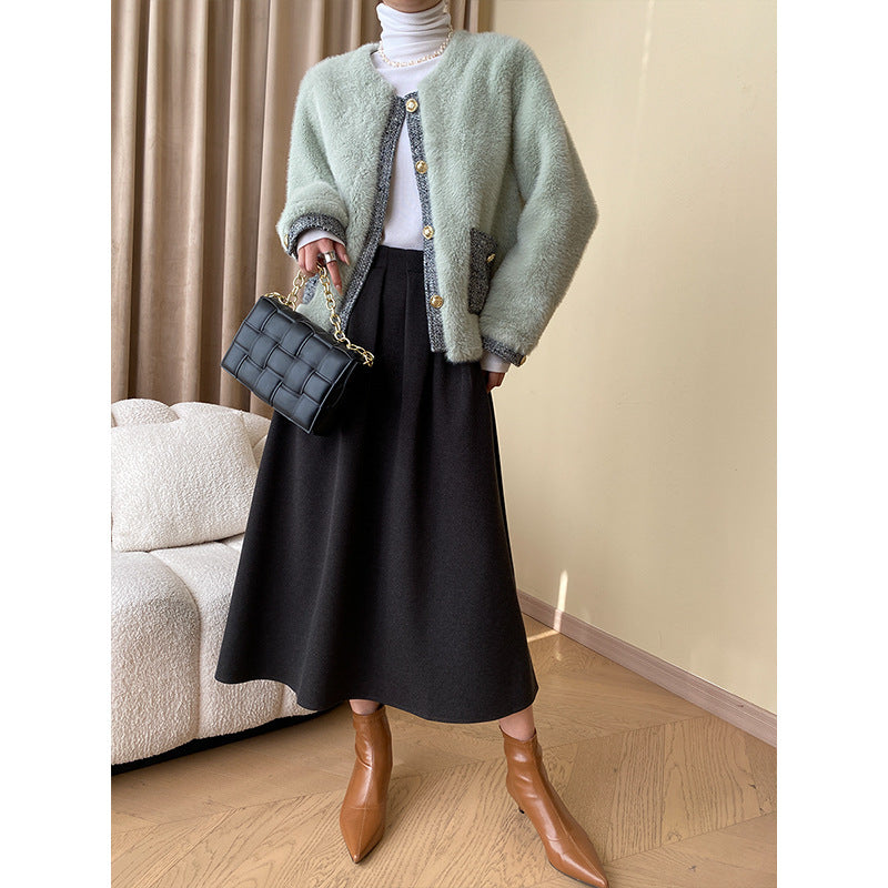Damen Strickjacke Kuschelig Mit Knöpfen Und Taschen