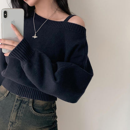 Damen Pullover mit Schulterdesign Lässiger Schnitt Eveloria