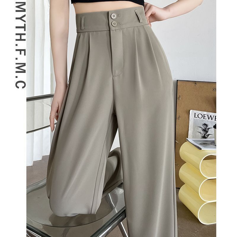Damen Klassische Taillenhose Elegant Faltenwurf
