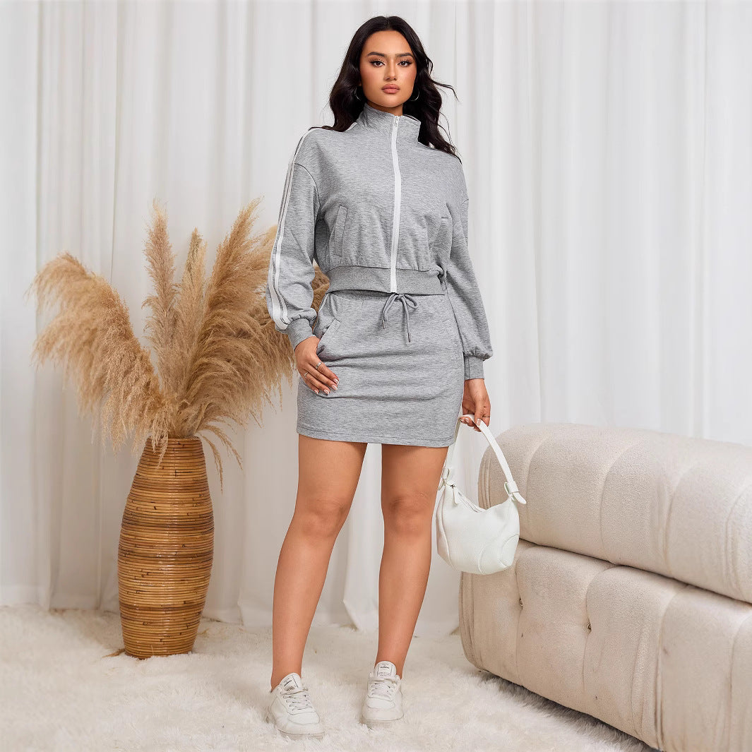 Damen Sportliches Set Figurbetonter Minirock Eveloria