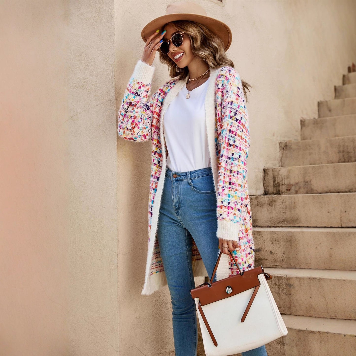 Damen Strickcardigan Modernes Kunstdesign Eveloria