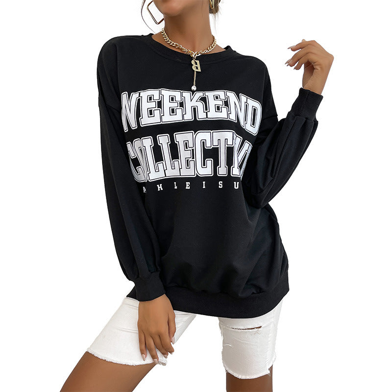 Damen Oversized Sweatshirt mit Schriftzug