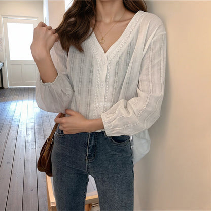 Damen Bluse aus Seide mit Knöpfen und luftigem Schnitt