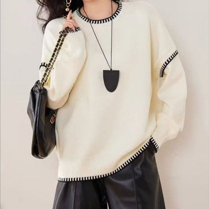 Damen Pullover Strukturiert Kuschelig Modern Anthrazit Eveloria - Eveloria