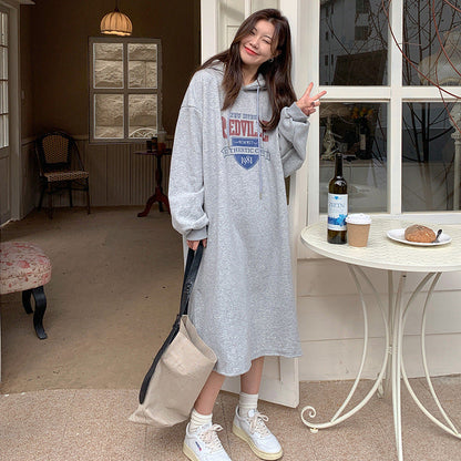 Damen Hoodie-Kleid Lässig Grafikdruck Eveloria