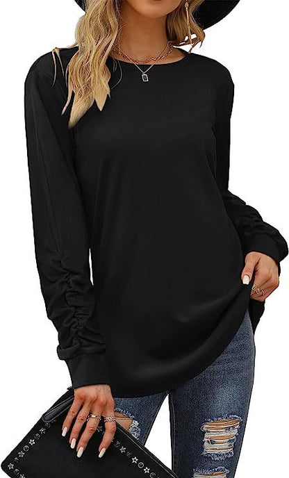 Damen Langarmshirt Weiches Baumwollmix Eveloria