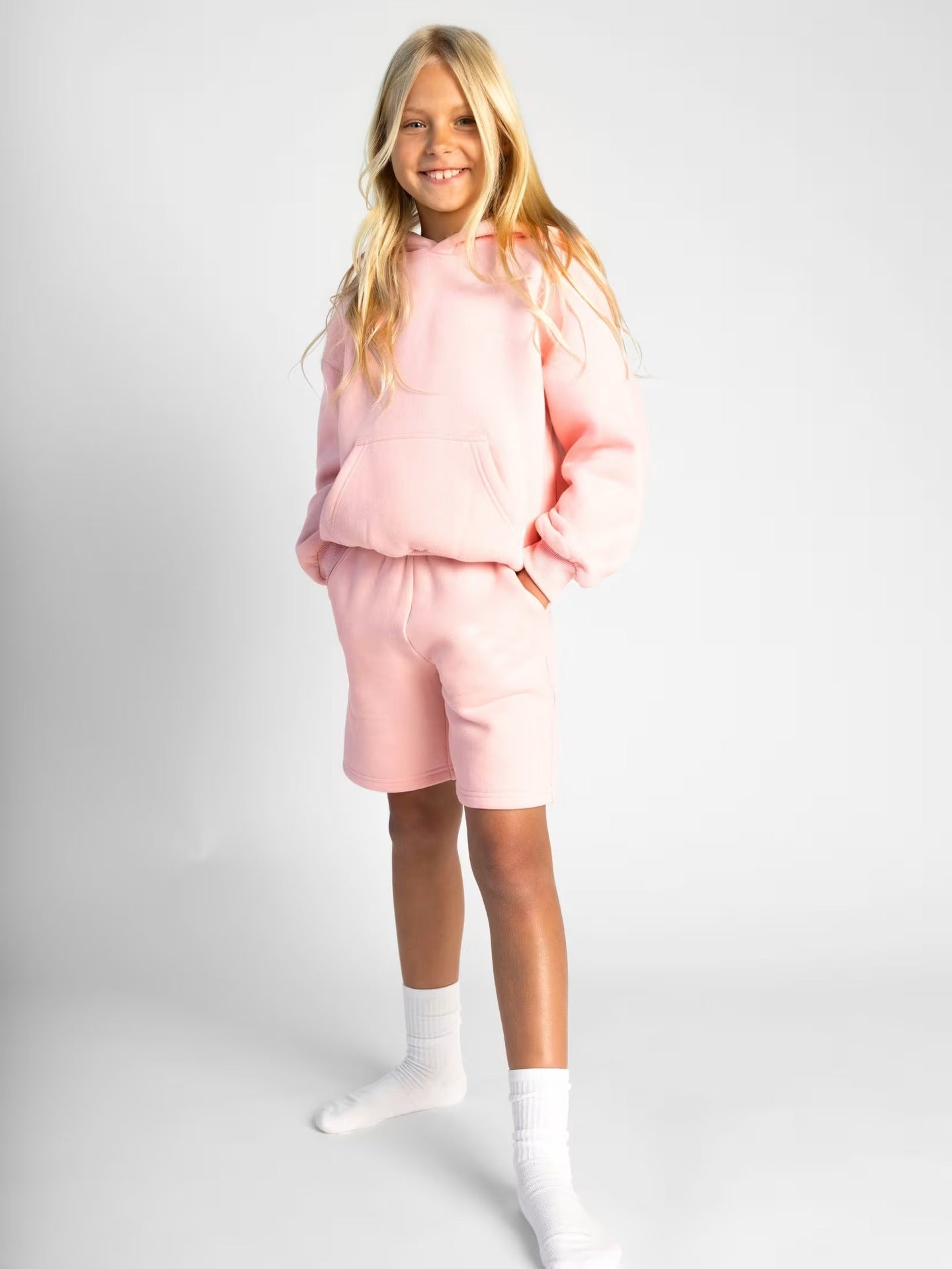 Damen Sportliches Kurzarm-Set Kapuze Bequeme Shorts Eveloria