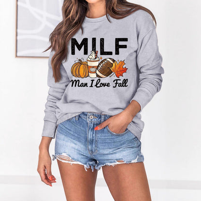 Damen Sweatshirt Herbstlich Essenzen Motiv Weiss