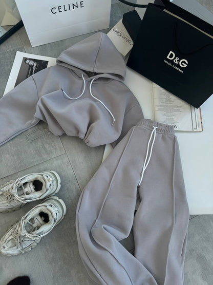 Damen Sportanzug Kapuzenpullover und Jogginghose mit Taschen