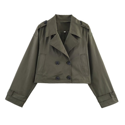 Damen Trenchcoatjacke Eveloria Kurz Modisch