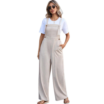 Damen Latzhose Lässiger Schnitt Seitentaschen Eveloria