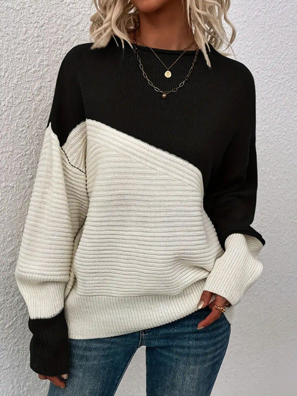 Damen Strickpullover Strukturiertes Design Modern Bunt Eveloria