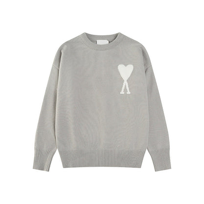 Damen Strickpullover Herz-Muster
