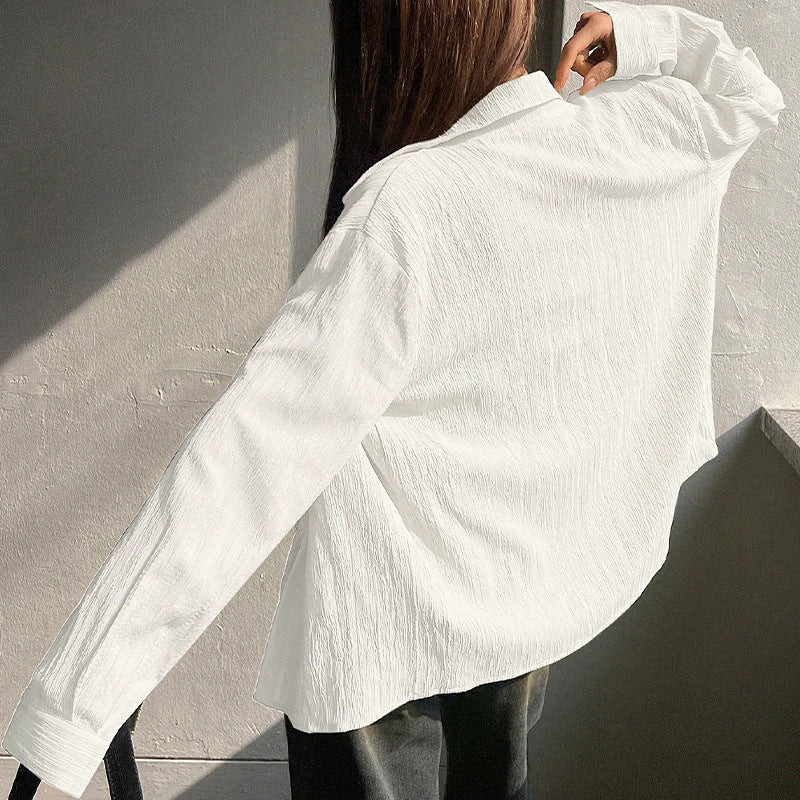 Damen Bluse Strukturiert Lässig Locker Eveloria