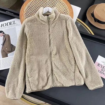 Damen Fleecejacke Weiches Innenfutter Hochkragen Eveloria