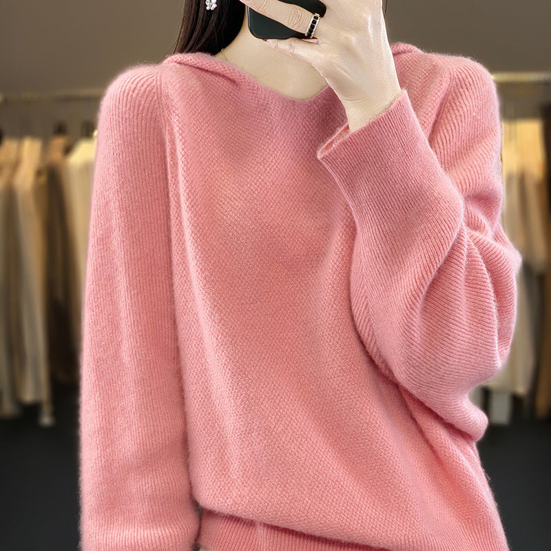 Damen Pullover V-Ausschnitt Voluminöse Ärmel Grau Eveloria