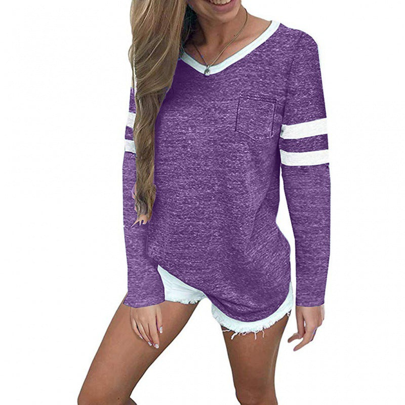 Damen Pullover Streifen-Design Lässig Beige