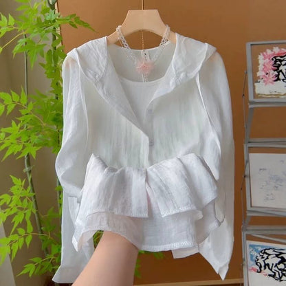 Damen Sommerjacke Leicht Rüschendesign Eveloria