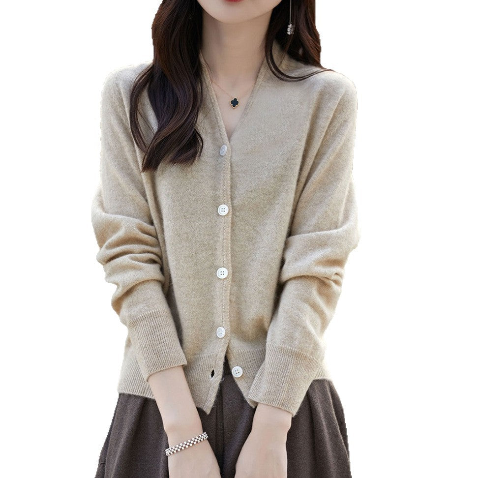 Damen Cardigan Knopfverschluss Luxusmaterial Eveloria