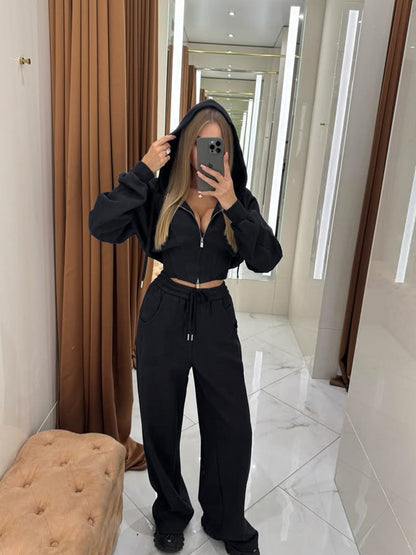 Damen Hoodie Hose Set Eveloria Elegant