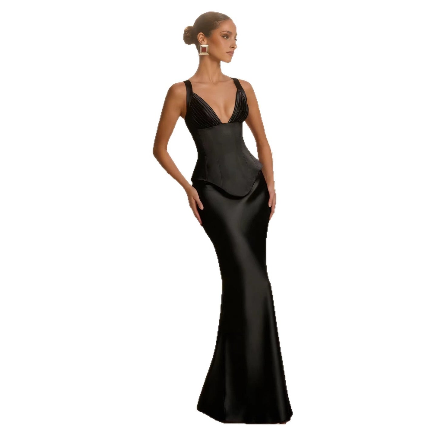 Damen Abendkleid V-Ausschnitt Figurformend Eveloria