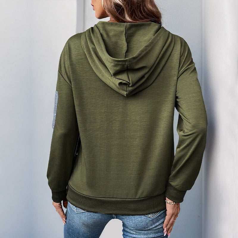 Damen Kapuzenpullover Lässig Reißverschluss Eveloria