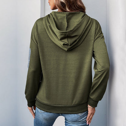 Damen Kapuzenpullover Lässig Reißverschluss Eveloria