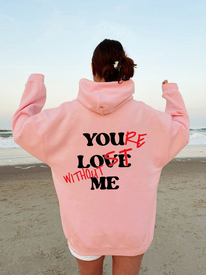 Damen Oversized Kapuzensweater Inspirierender Aufdruck