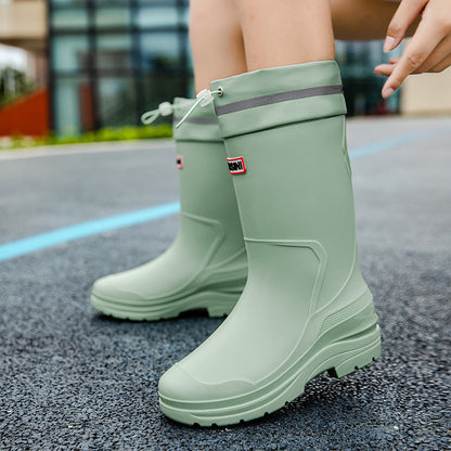 Damen Gummistiefel Rutschfest Verstärkter Knöchelschutz