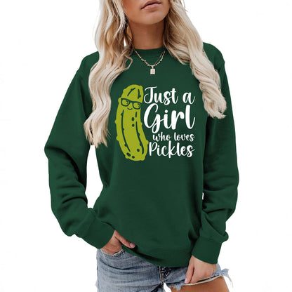 Damen Sweatshirt mit Gurkenmotiv und Lässigem Schnitt - Eveloria