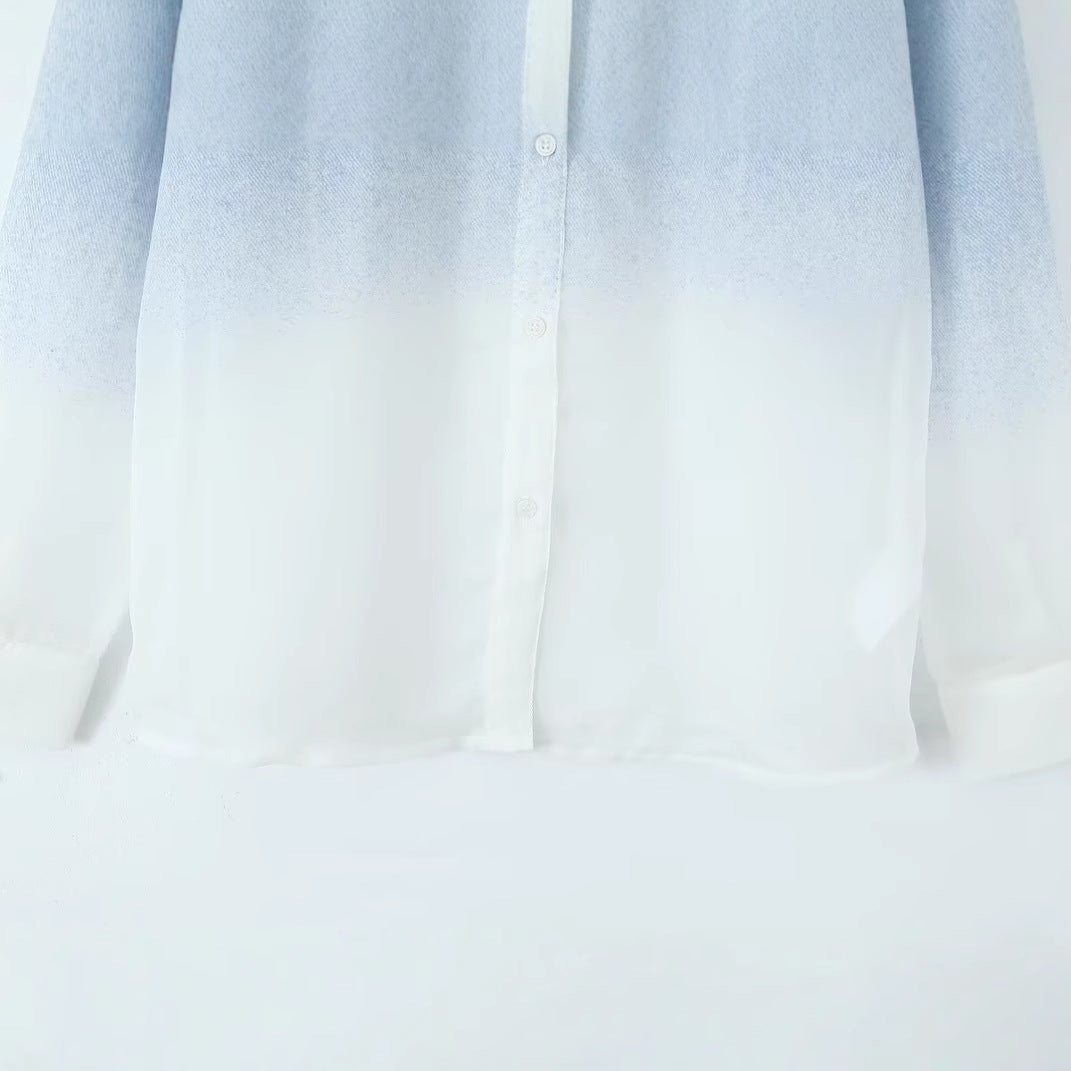 Damen Bluse Leichter Farbverlauf Eveloria