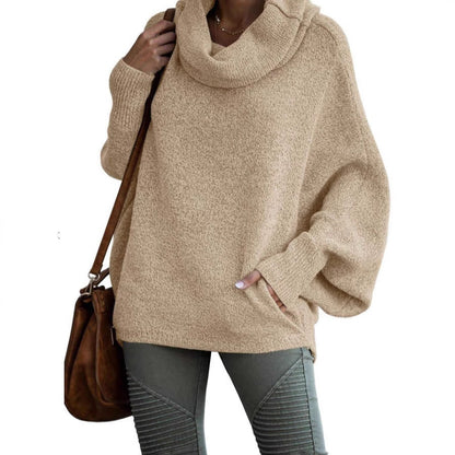 Damen Rollkragenpullover Lässig Weite Ärmel Eveloria