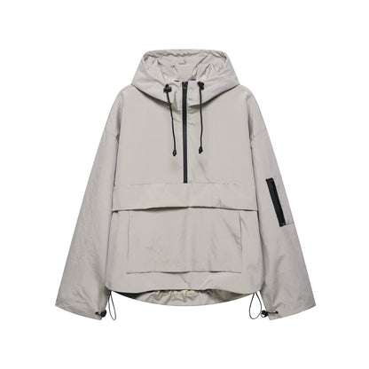 Damen Freizeitjacke Verstellbarer Kapuzenkragen Praktische Taschen