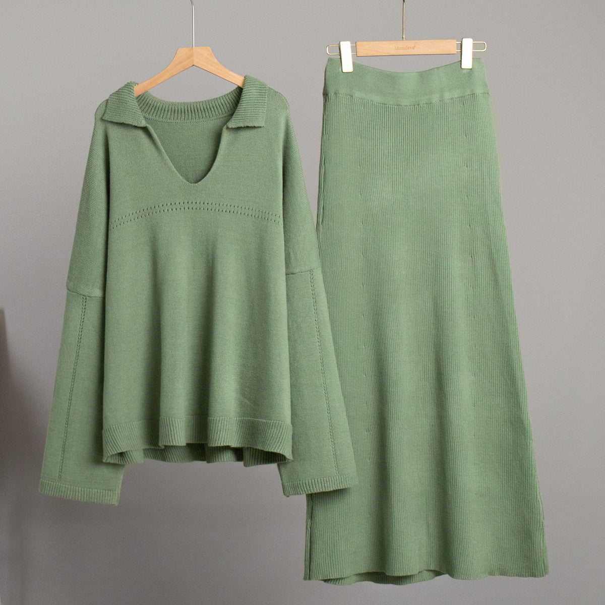 Damen Strickpullover Weich Lochmuster Anthrazit Eveloria