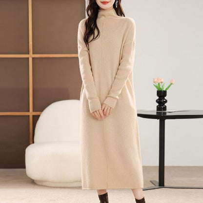 Damen Strickkleid Hochkragen Eveloria