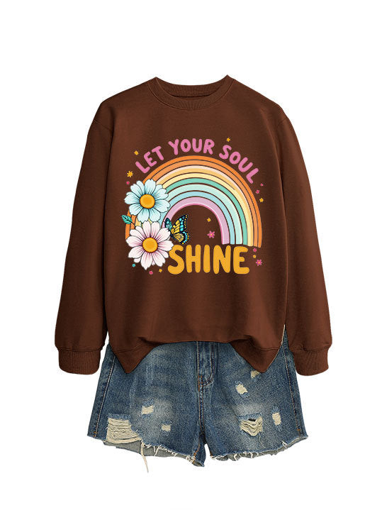 Damen Sweatshirt Bunt Florales Grafikdesign Eveloria