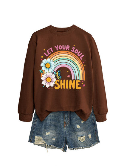 Damen Sweatshirt Bunt Florales Grafikdesign Eveloria