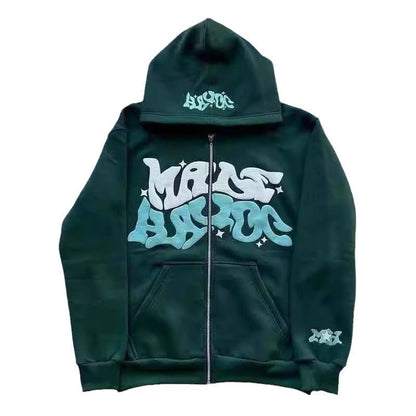 Damen Sportjacke Graffiti-Stil Kapuzenjacke Grau Eveloria