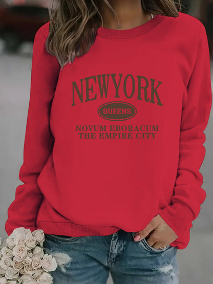 Damen Sweatshirt New Yorker Schriftzug Eveloria
