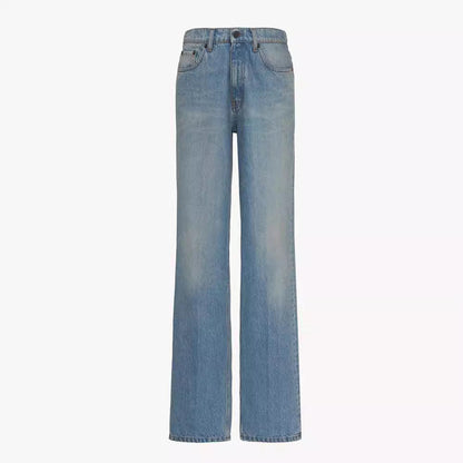 Damen Hochgeschnittene Weite Jeans Eveloria