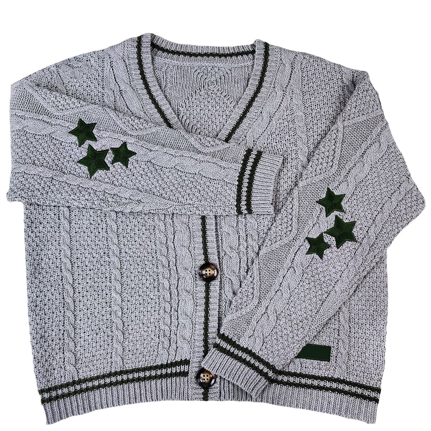 Damen Grobstrickjacke Zopfmuster Modisch Eveloria