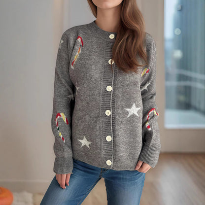 Damen Strickjacke Festlich Designer-Druck Eveloria